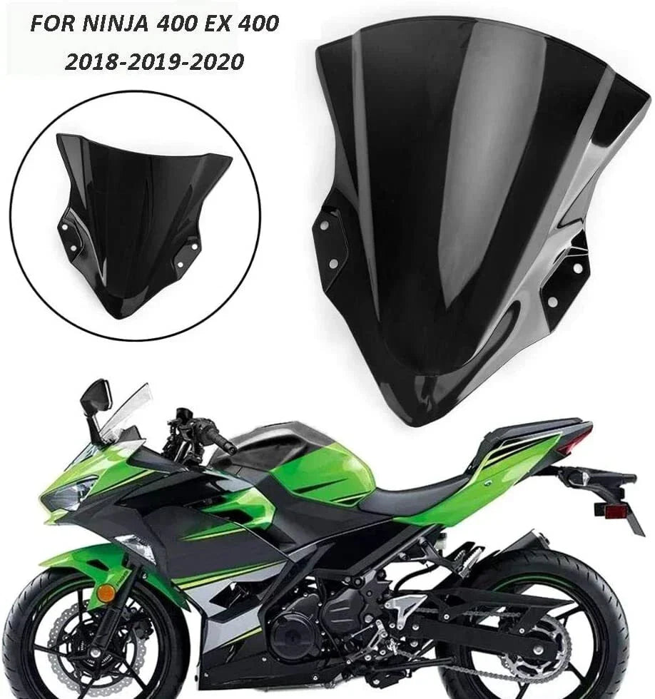 Tinted Black Windshield for Kawasaki Ninja 400 (2018-2019)