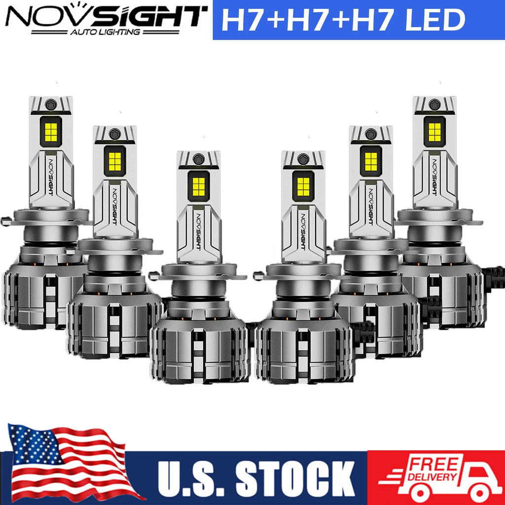 6x H7 LED Headlight Bulbs Kit for High Low Beam Fog Light (6500K)