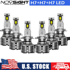 6x H7 LED Headlight Bulbs Kit for High Low Beam Fog Light (6500K)