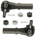 Set of 2 Front Outer Steering Tie Rod Ends for Chevy Silverado 1500 2500 HD