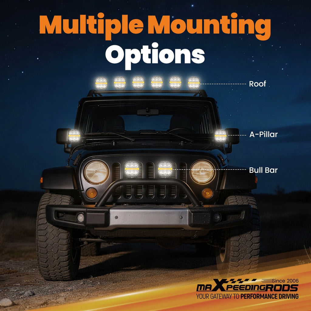 2X 5" LED Driving Auxiliary Lights for Jeep Toyota Hilux Ford (IP67)