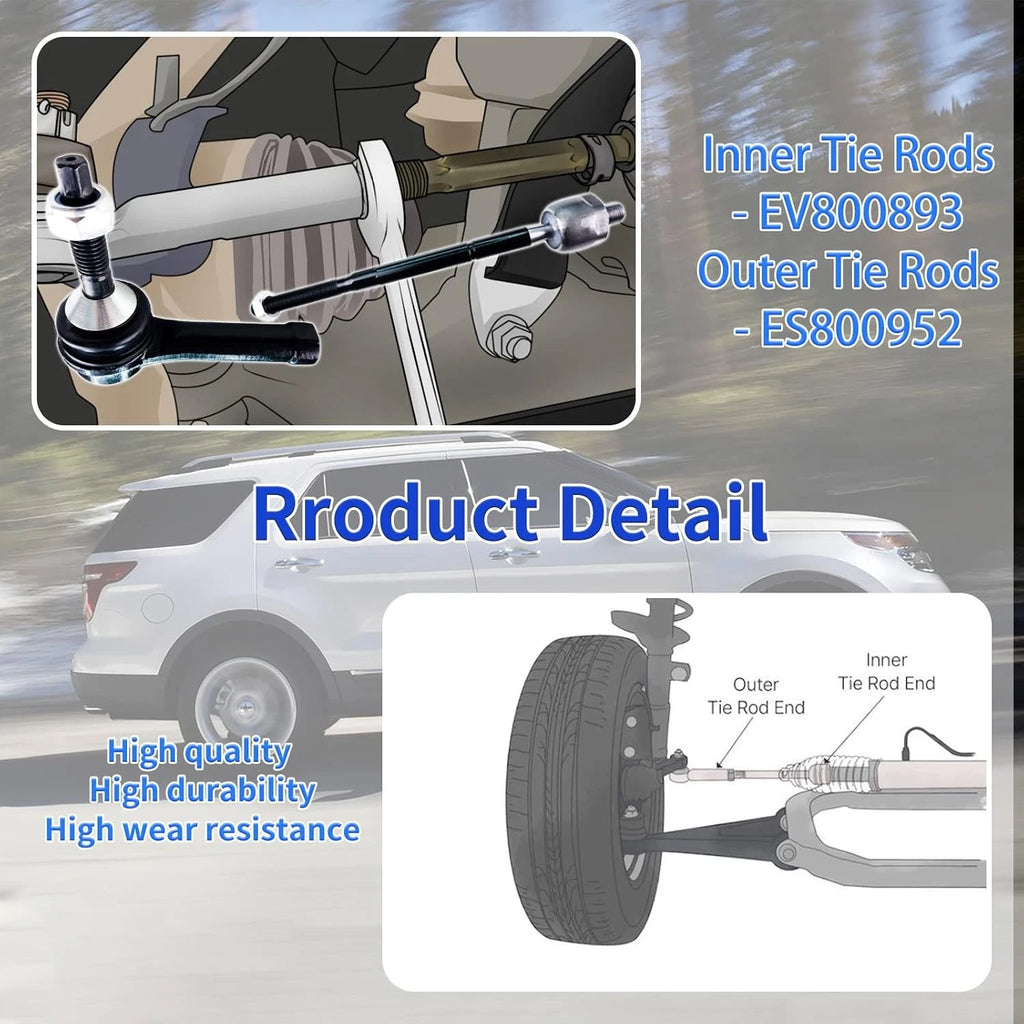 12Pcs Front Control Arms Ball Joint Tie Rod Sway Bar for Ford Explorer (2011–2017)