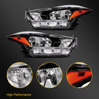 2X Headlight Assembly for Nissan Kicks (2017–2020) Black Housing