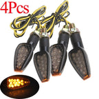 Set of 4 LED Turn Signal Lights for Universal Motorcycle (12V)