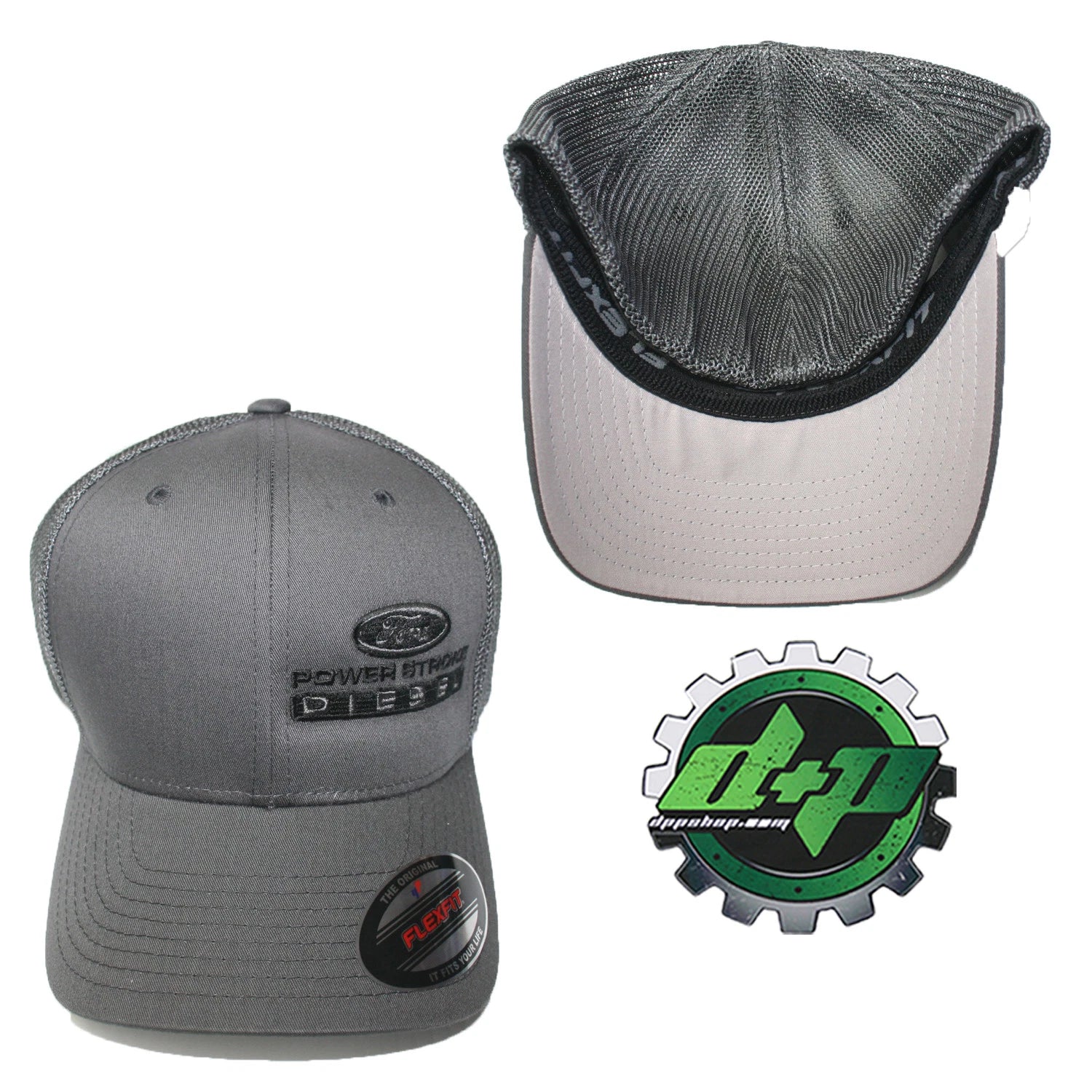 Powerstroke Mesh Summer Hat for Ford Trucks (Charcoal Gray)
