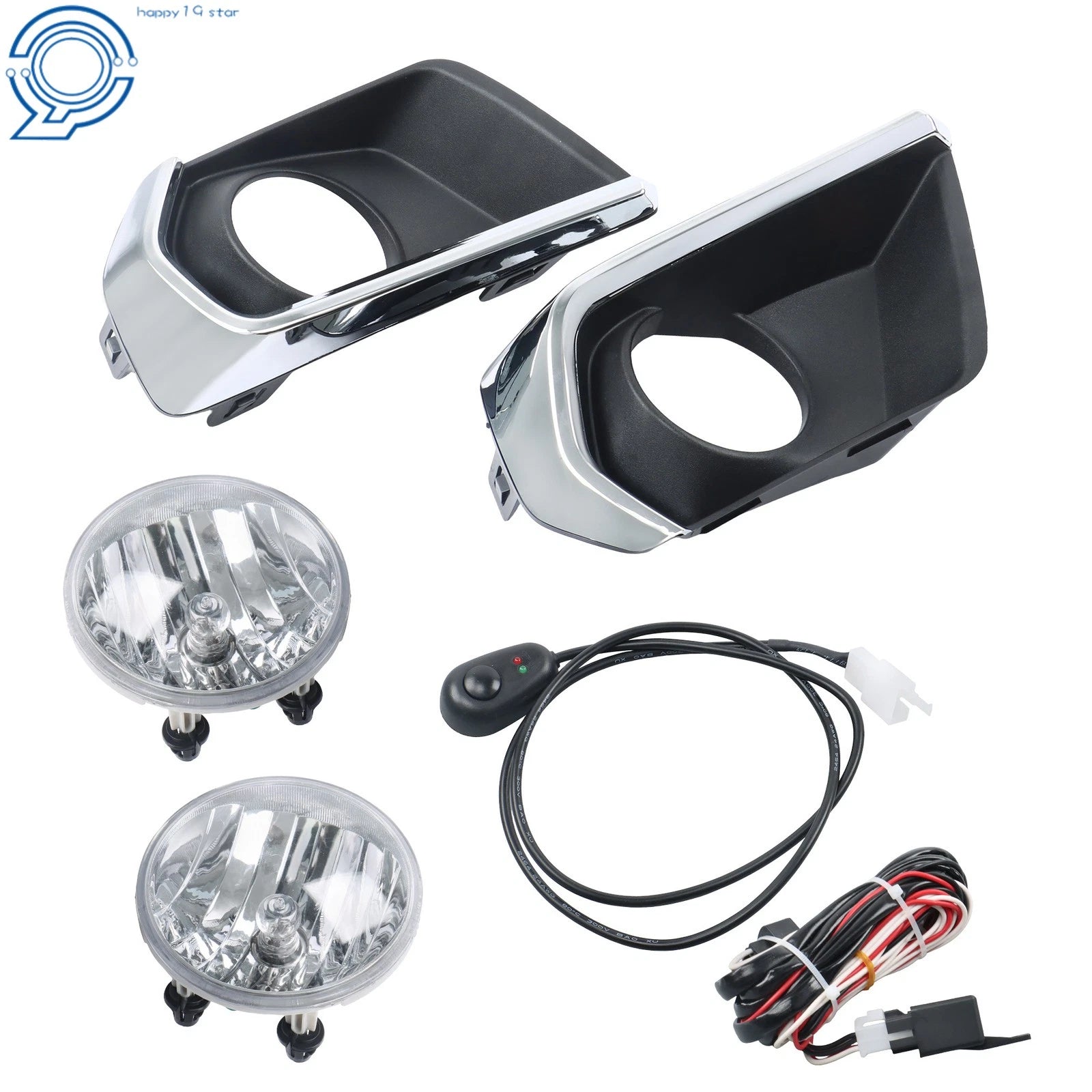 Fog Light Kit Set for Chevy Colorado (2021–2022) - Switch Wire Assembly, Chrome Bezel