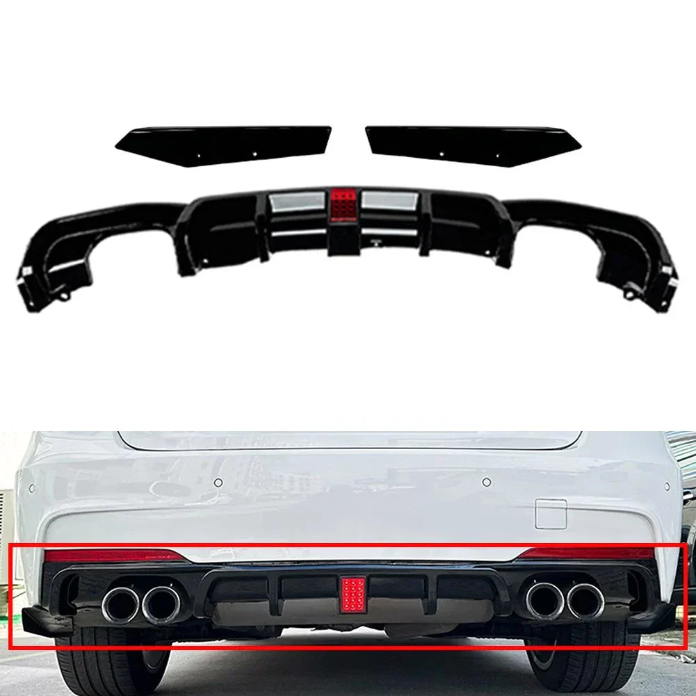 3PCS Rear Bumper Splitter Spoiler Lip for BMW 3-Series F30 F31 F35 M-Sport (12-19)