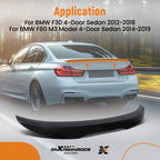 ABS Plastic Rear Trunk Spoiler for BMW F30/F80 M3 (2012–2019) Glossy Black