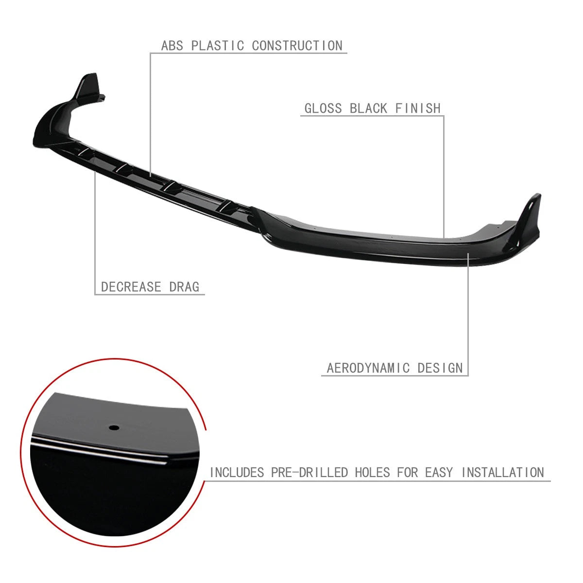 Front Bumper Lip Under Panel Splitter Diffuser for Honda Fit (2018–2021)