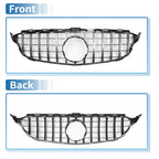 Front Upper Bumper Grille for Mercedes-Benz C300 (2015-2020) Black Chrome