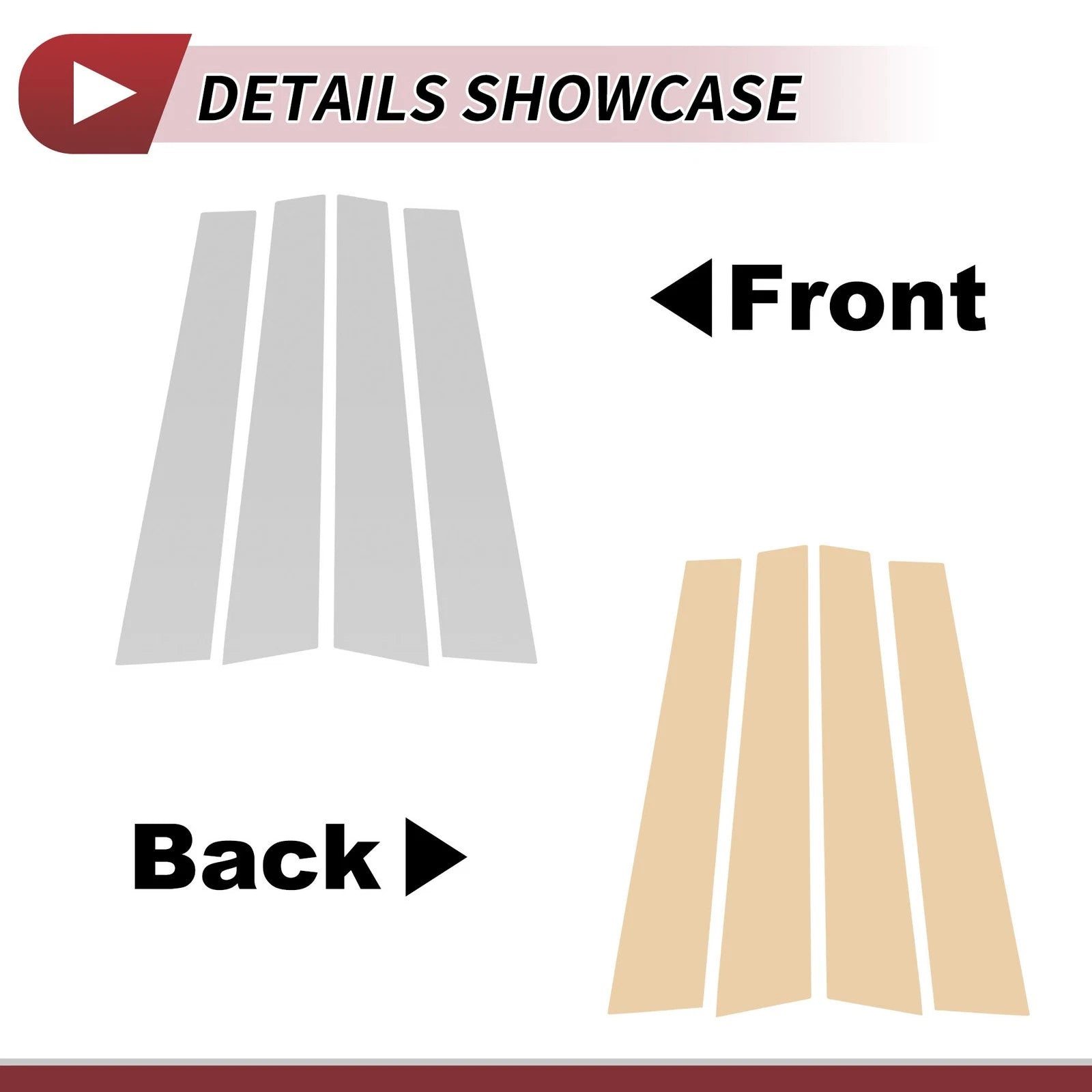 Set of 4 Door Pillar Window Trim for Lexus GS (2012–2019) Silver Tone
