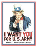 Vintage Uncle Sam Recruitment Poster Sign 16" x 12" #128