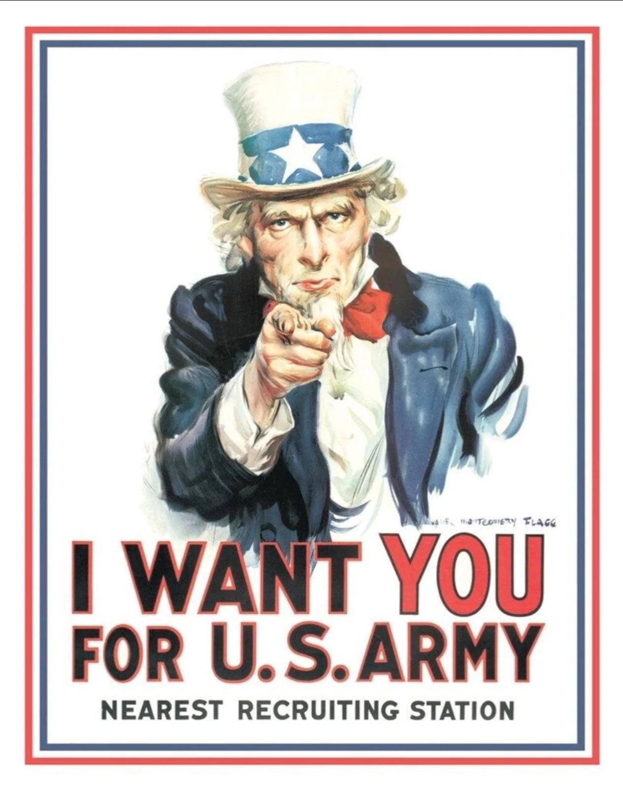 Vintage Uncle Sam Recruitment Poster Sign 16" x 12" #128