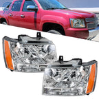 Chrome Headlights for Chevy Avalanche/Suburban/Tahoe (2007–2014) LH + RH