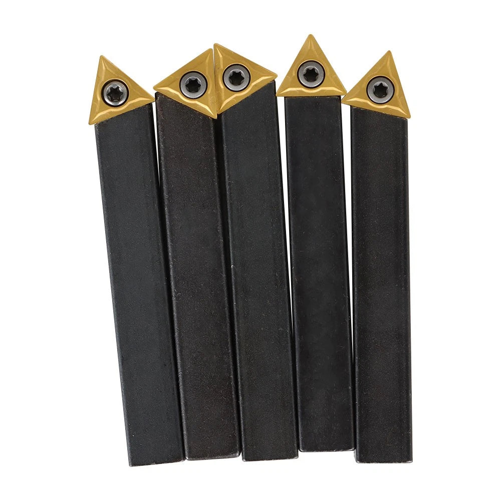 Set of 5 Lathe Indexable Carbide Inserts and Turning Tool Bit Holder