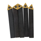Set of 5 Lathe Indexable Carbide Inserts and Turning Tool Bit Holder