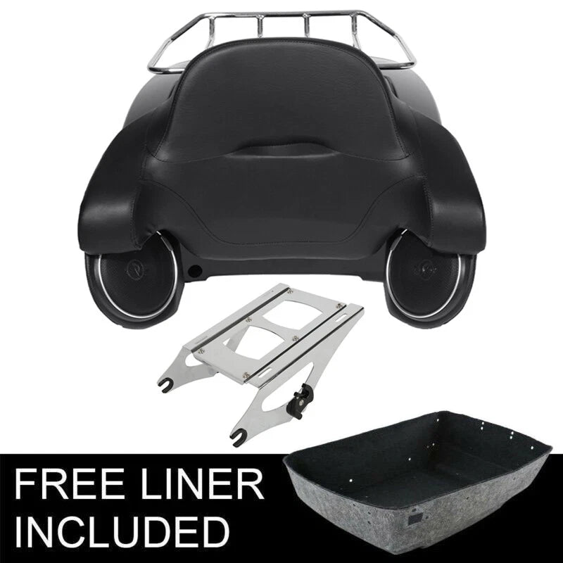 Trunk Backrest Speakers Rack Mount for Harley Touring (2014–2023) Matte Black