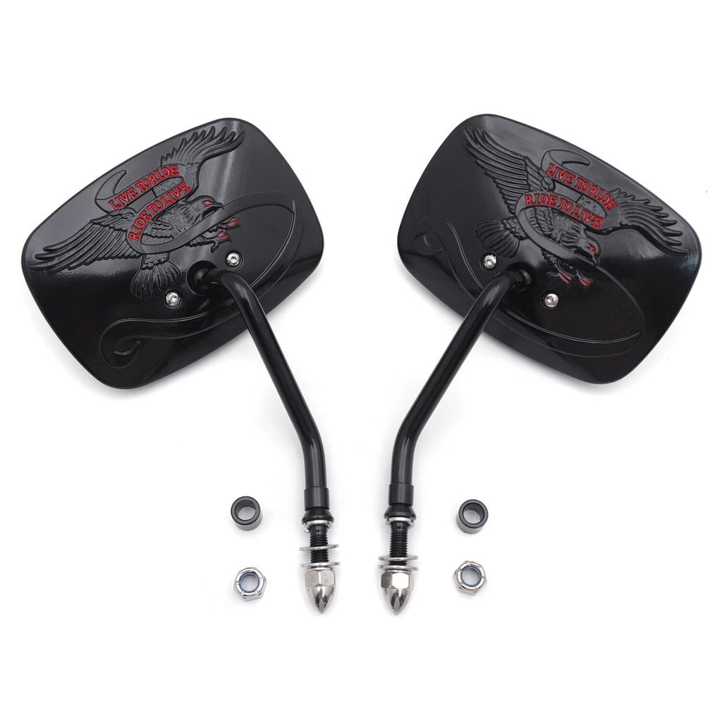 Black Rear View Mirrors for H-D Street Sports Chopper Cruiser (2010–2023)