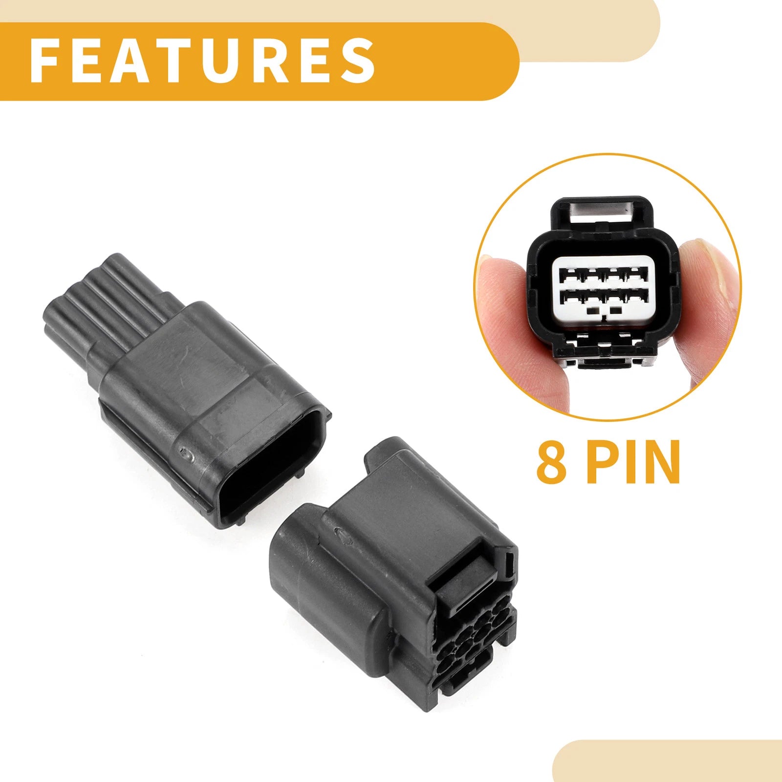 8 Pin Front Headlight Connector Plug for Honda 