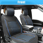 Front Seat Covers for Dodge Ram 2009-2023 Black Blue 2 x Cushion Covers