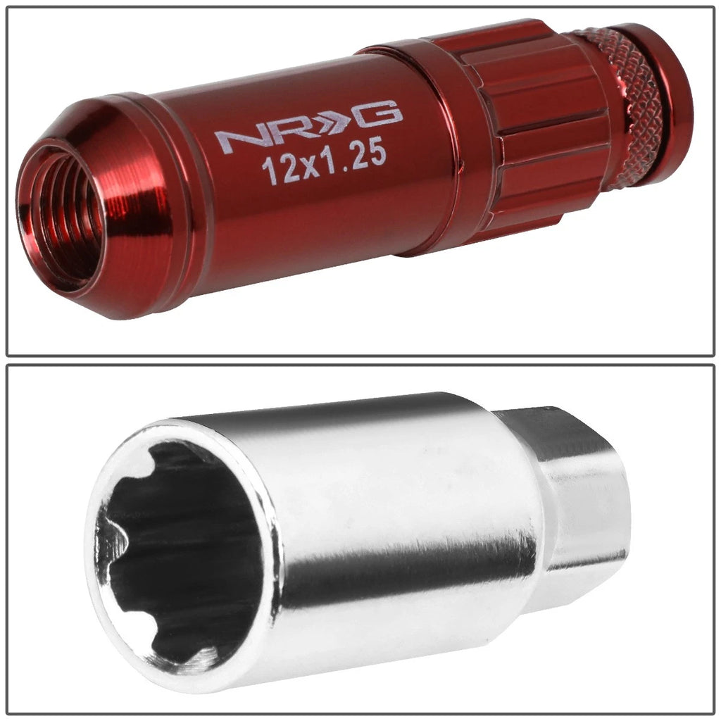 20Pcs Steel M12 x 1.25 Close End Spline Drive Lug Nuts for Universal Vehicles