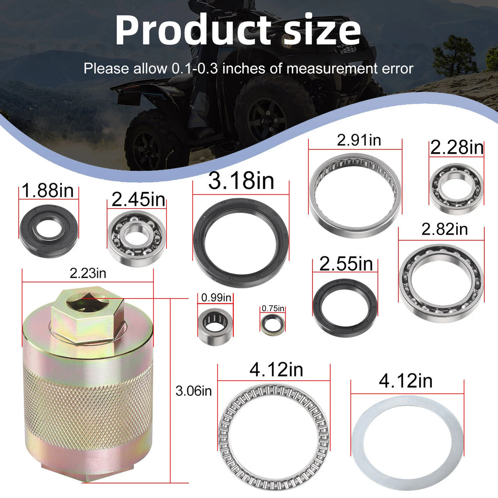 Front Differential Bearing Seals with Pinion Nut Tool for Kawasaki Brute Force 750 (2005–2023)