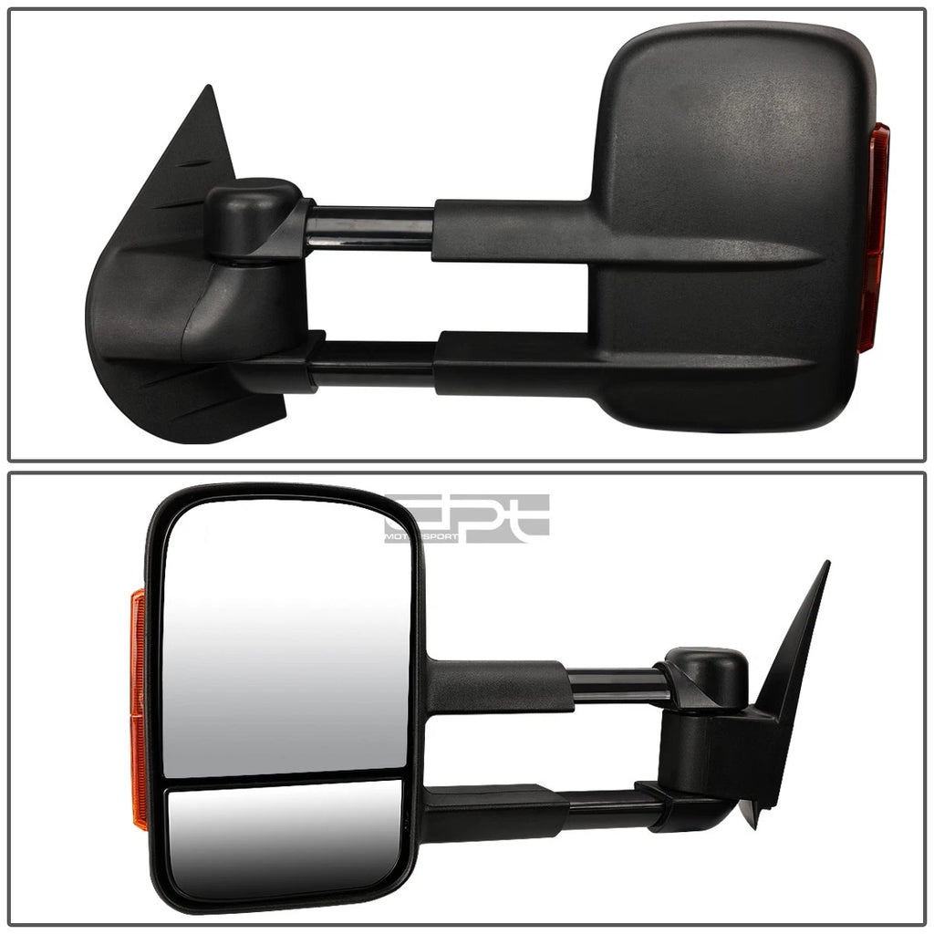 Pair of Towing Mirrors for Silverado/Sierra (2007–2013) - Black, LED Signal