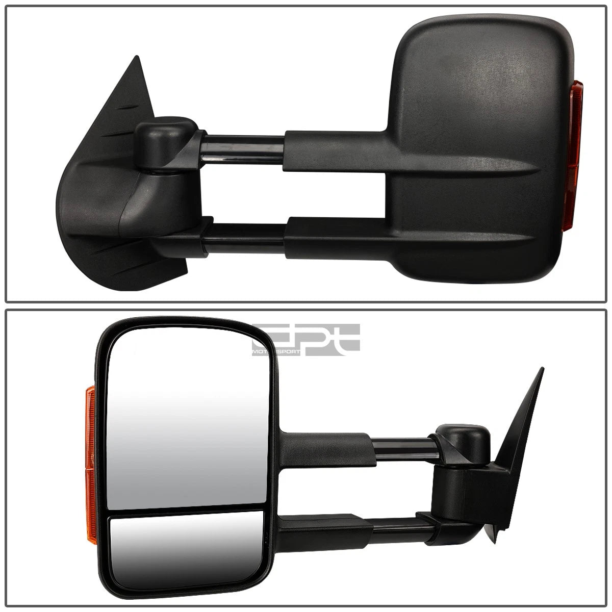 Pair of Towing Mirrors for Silverado/Sierra (2007–2013) - Black, LED Signal