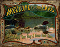Tin Metal Sign for Lake Loons Family (USA)