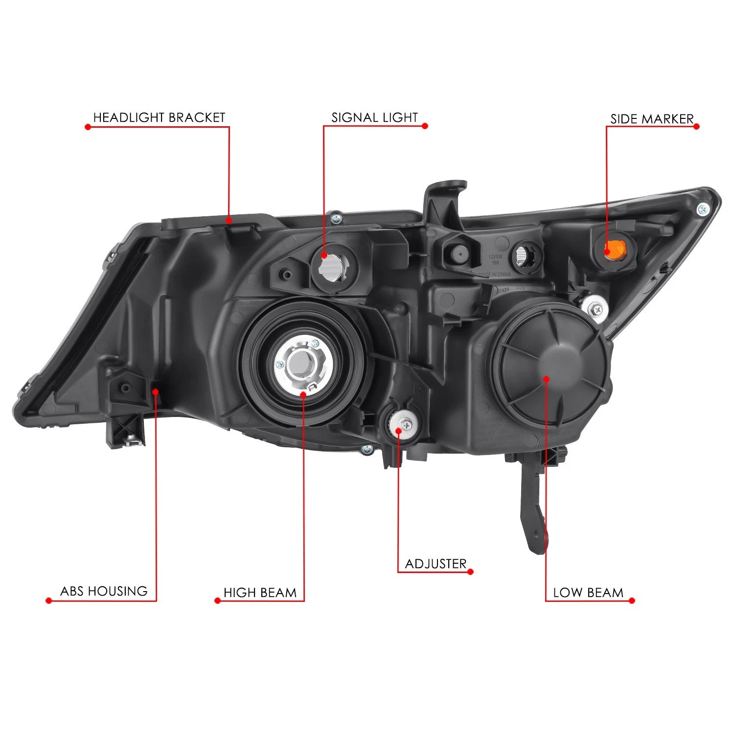 Passenger Right Projector Headlight for Acura MDX (2007–2009) OE Style