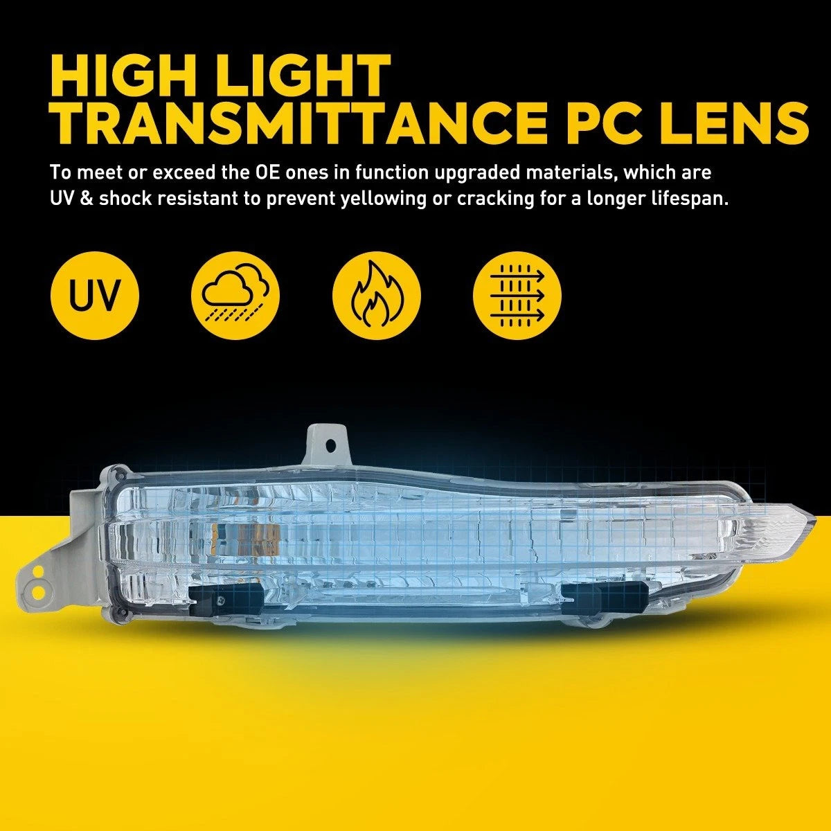 Front Right Turn Signal Light for Honda Pilot (2019–2022) Amber Halogen