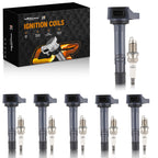 Set of 6 Ignition Coils and Spark Plugs for Honda Pilot Ridgeline MDX (2003–2015)