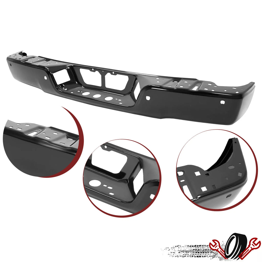 Steel Rear Step Bumper for Toyota Tundra (2007–2014) with Sensor Holes