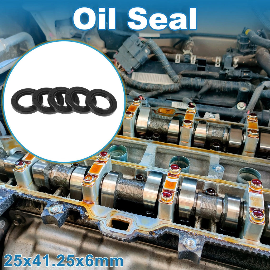 Set of 5 Oil Seal Rotary Shaft Seal Nitrile Rubber 25x41.25x6mm