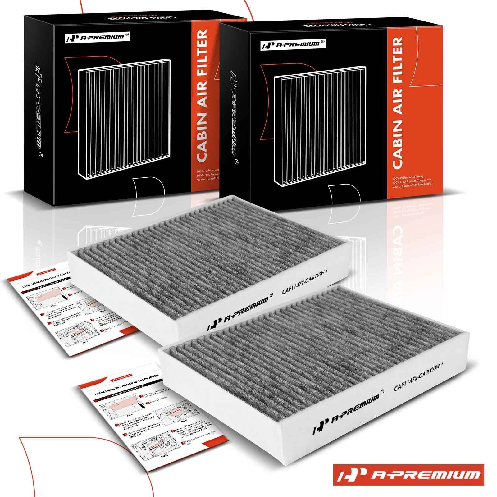 2X Activated Carbon Cabin Air Filter for BMW 328d 330e 320i 335i (2014–2018)
