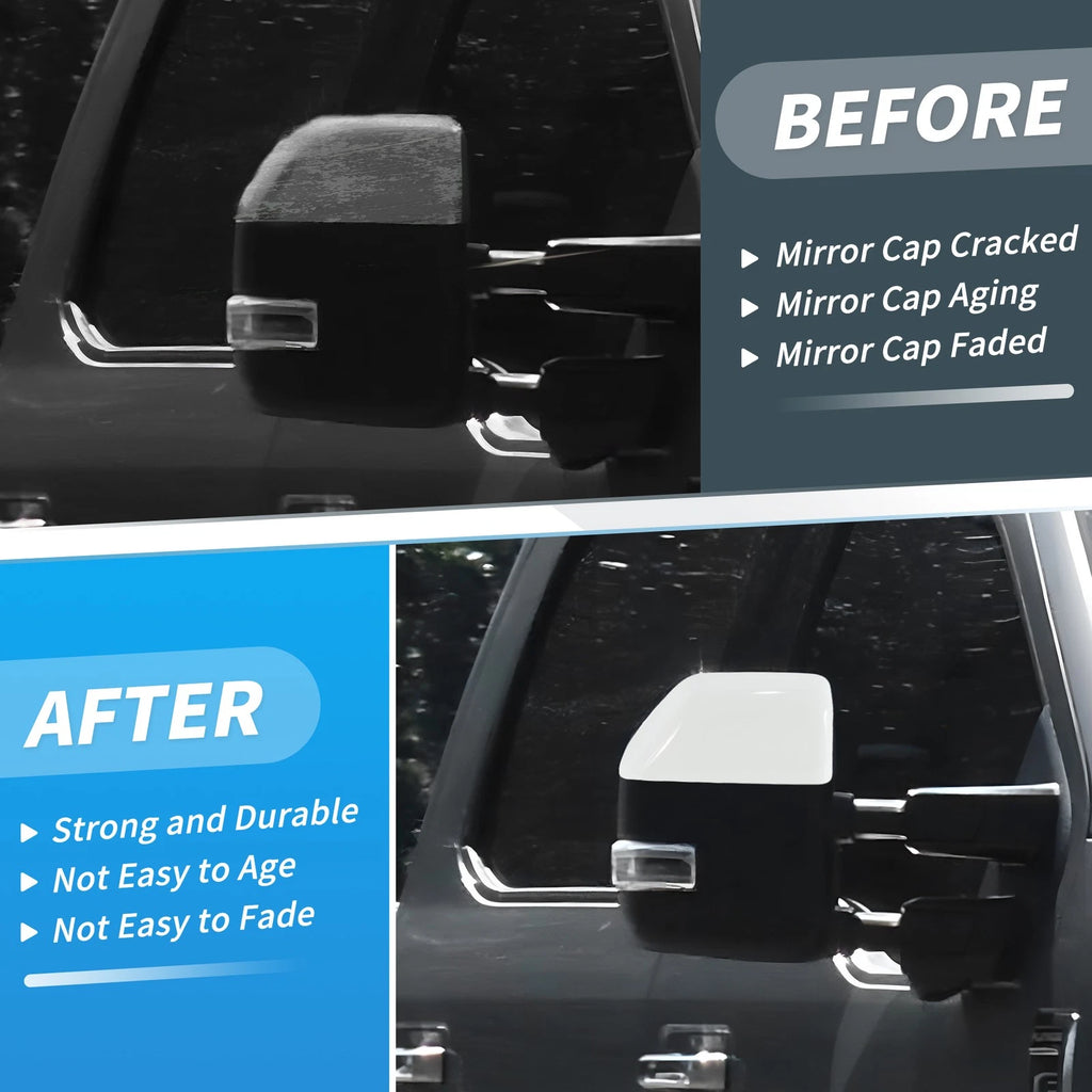 2Pcs Door Mirror Cap Cover for Ford F250 F350 Super Duty (2017–2024)