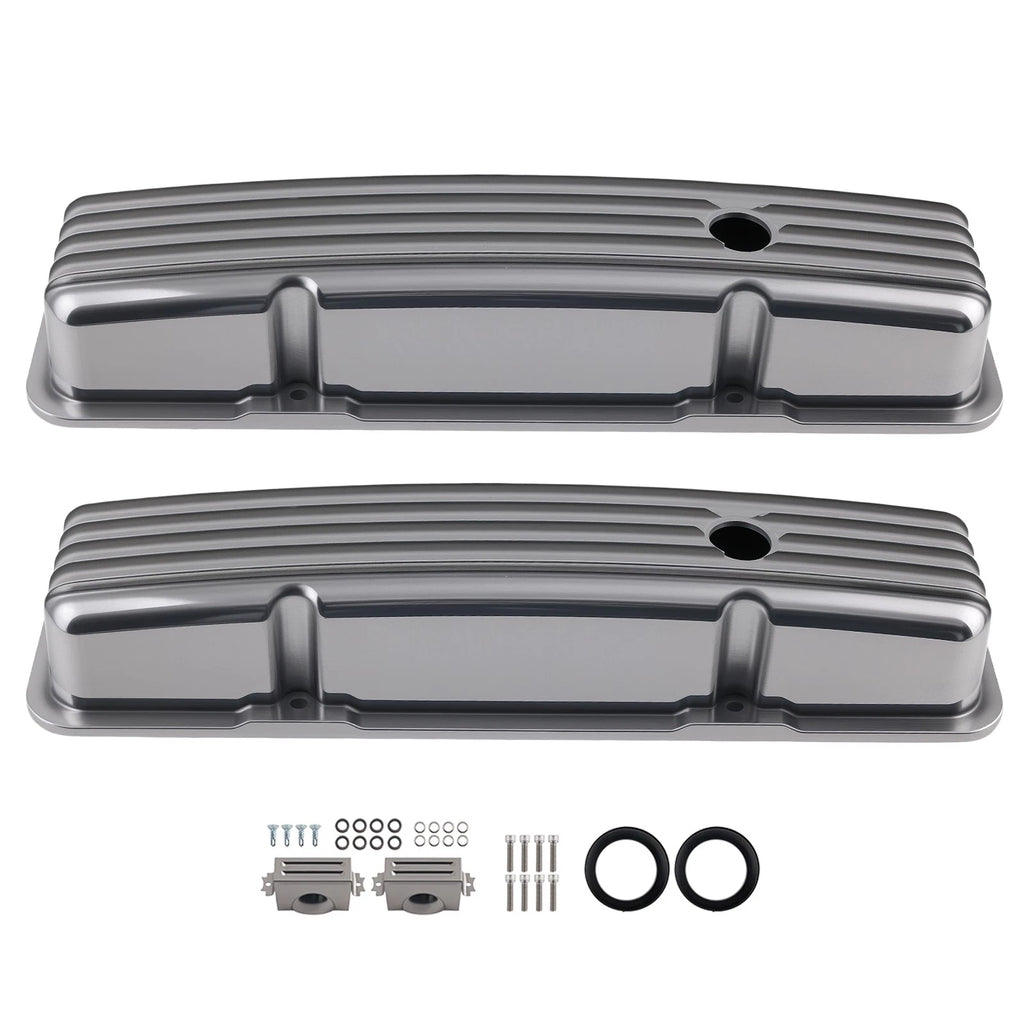 Polished Short Valve Cover for Chevy SBC 283 302 305 327 350 400 (1960–2002) w/ Bolts