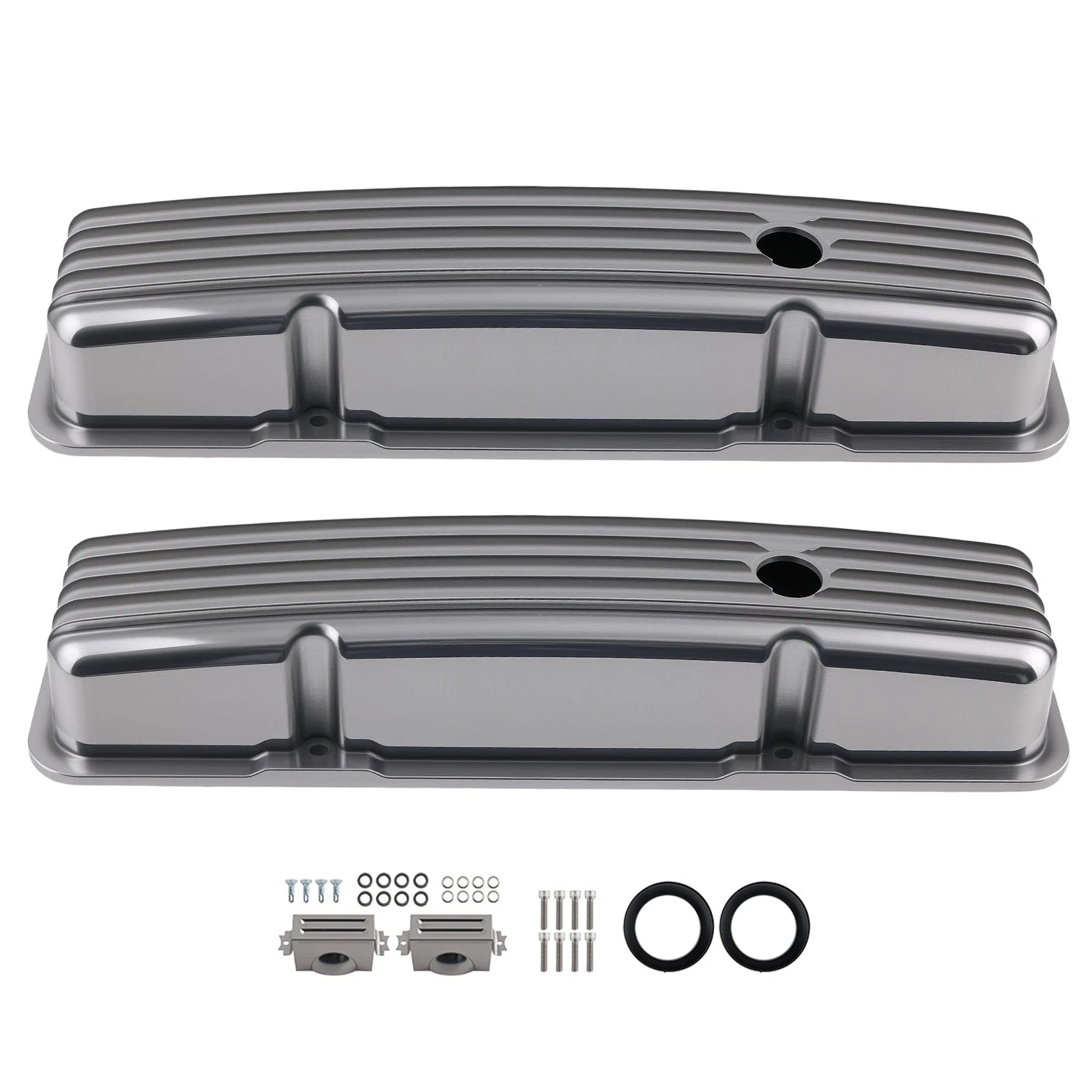 Polished Short Valve Cover for Chevy SBC 283 302 305 327 350 400 (1960–2002) w/ Bolts