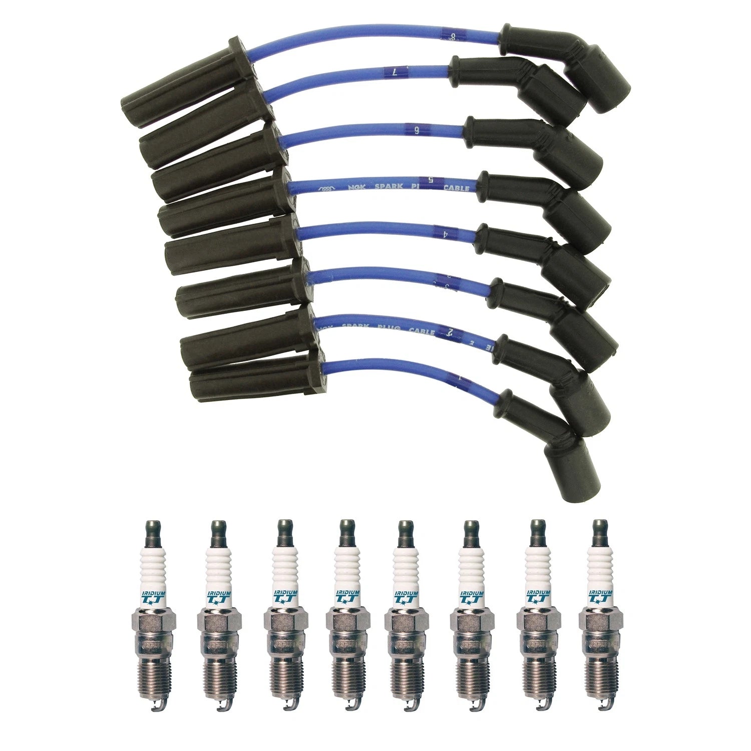 NGK 7mm Wire Set & Denso Iridium Spark Plug Kit for Escalade LaCrosse (2002–2019)