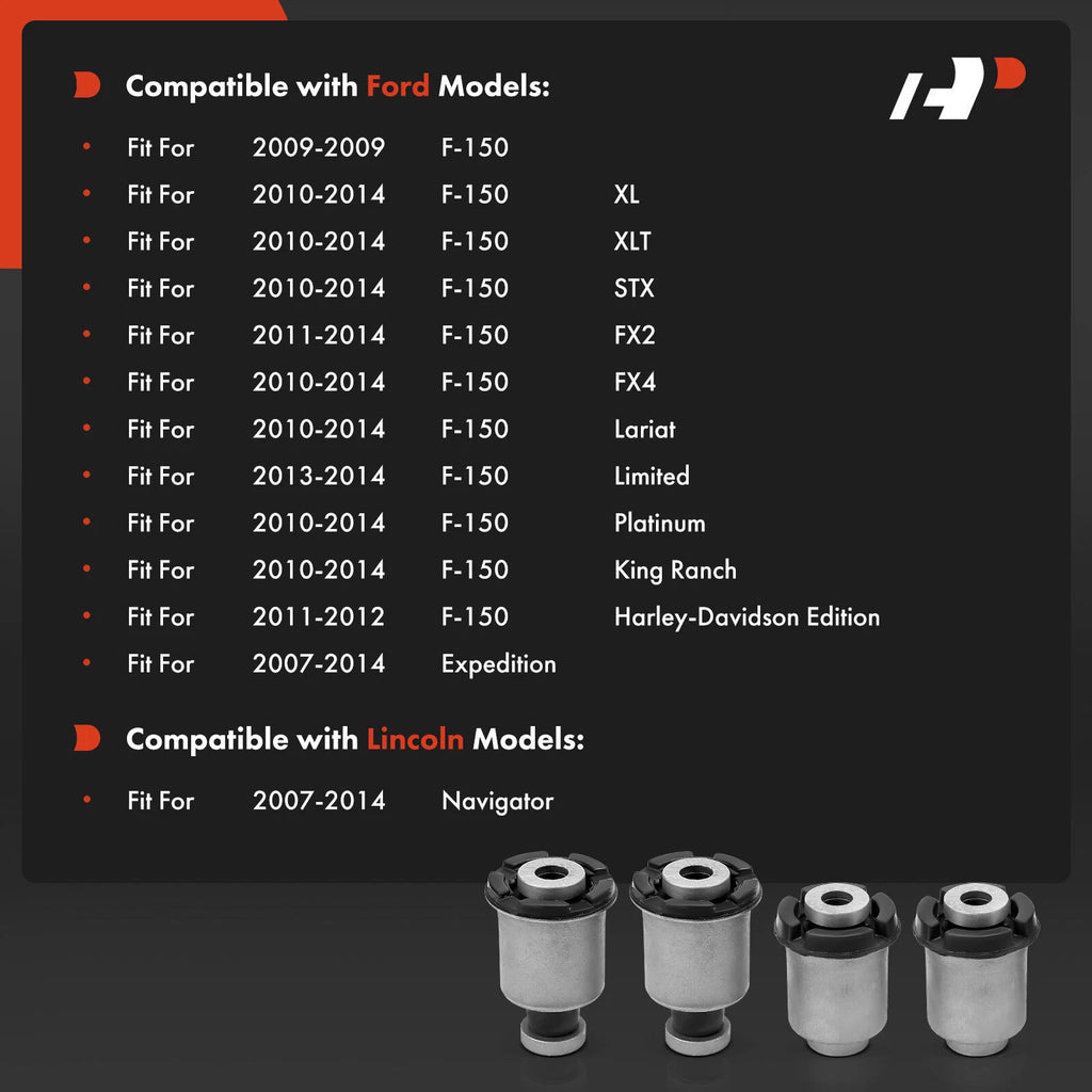 Set of 4 Control Arm Bushings for Ford Expedition Lincoln