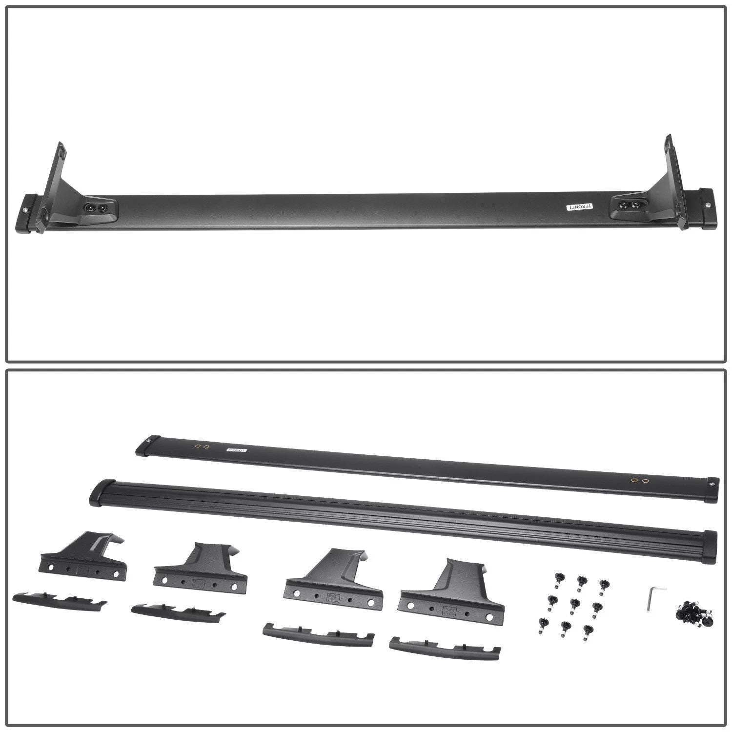 Set of 2 Black Aluminum Roof Rack Cross Bars for Equinox Terrain (2018–2024)