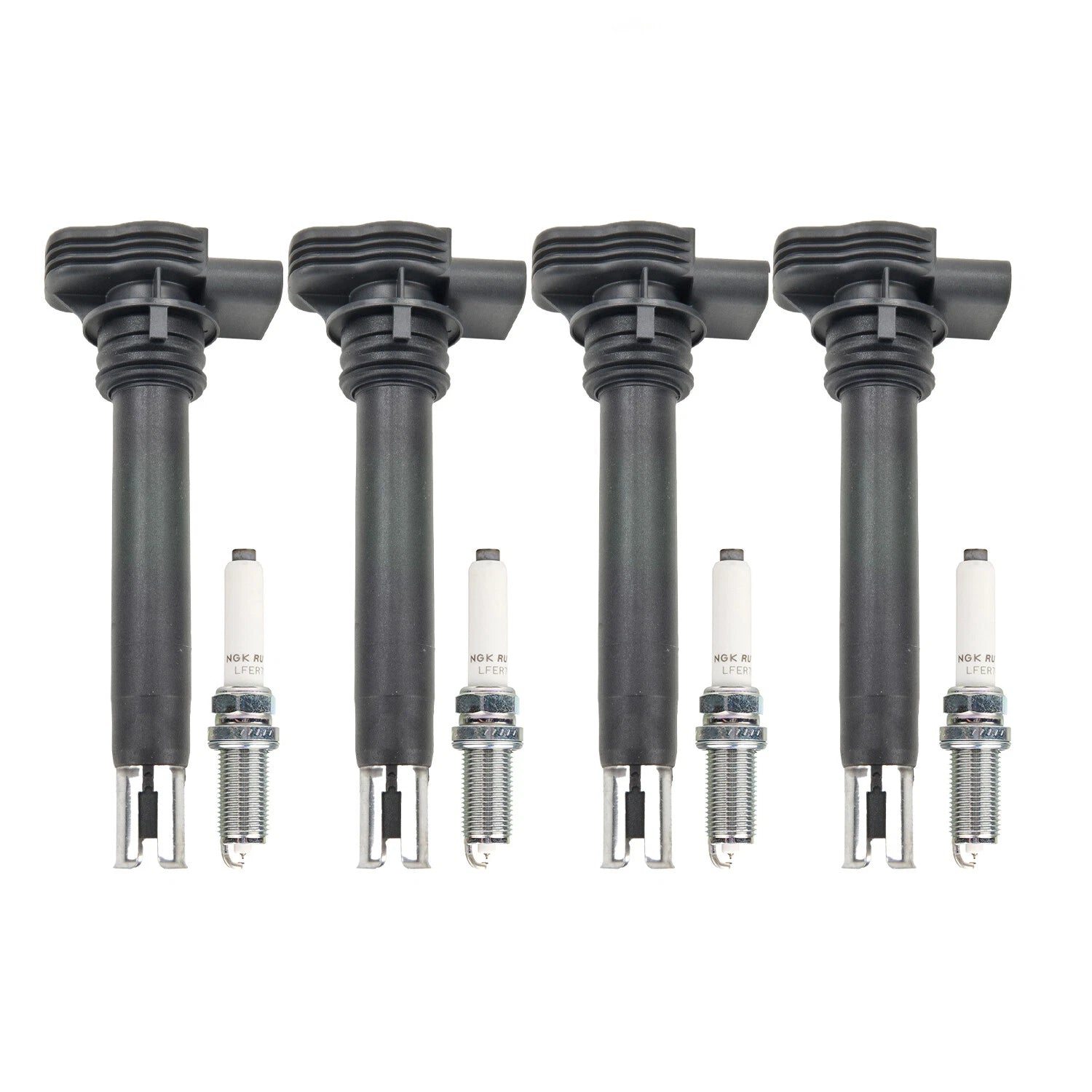 Set of 4 Ignition Coils & Spark Plugs for Audi Allroad 2.0 L4 (2001–2005)