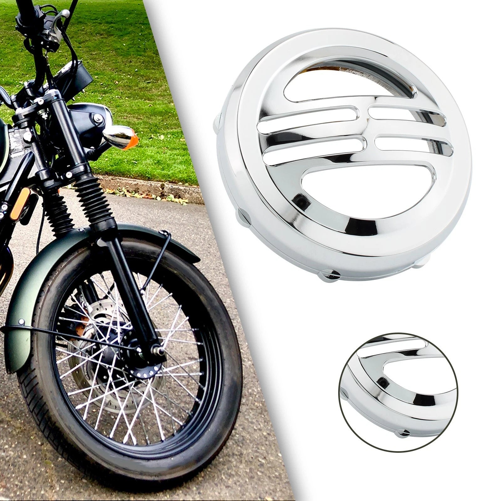 Horn Cover for Triumph Bobber T120 T100 Street Twin (Universal, Chrome)