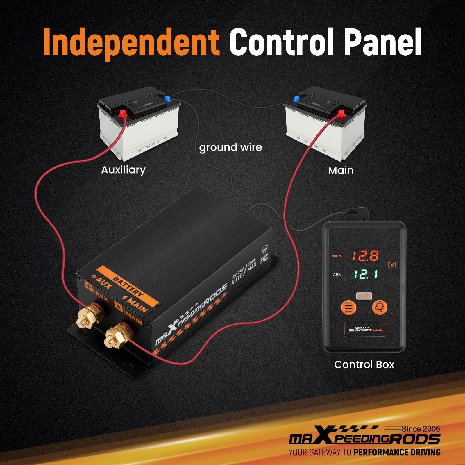 300amp Smart Battery Isolator Controller for Universal (12V/24V)