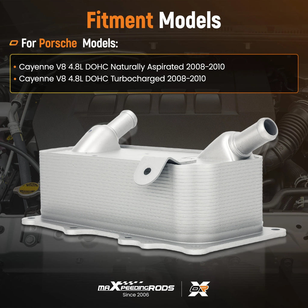 Oil Cooler Silver Aluminum for Porsche Cayenne (2008–2010)