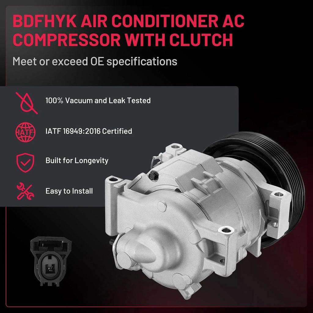 AC Compressor with Clutch for Honda Accord & Crosstour (2008-2015)