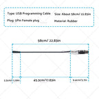 Bafang 5Pin USB Programming Cable for BBS01 BBS02 BBSHD (2015–2023)