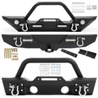 Front/Rear Bumper for Jeep Wrangler JK Unlimited (2007–2018) w/ Winch Plate, LED