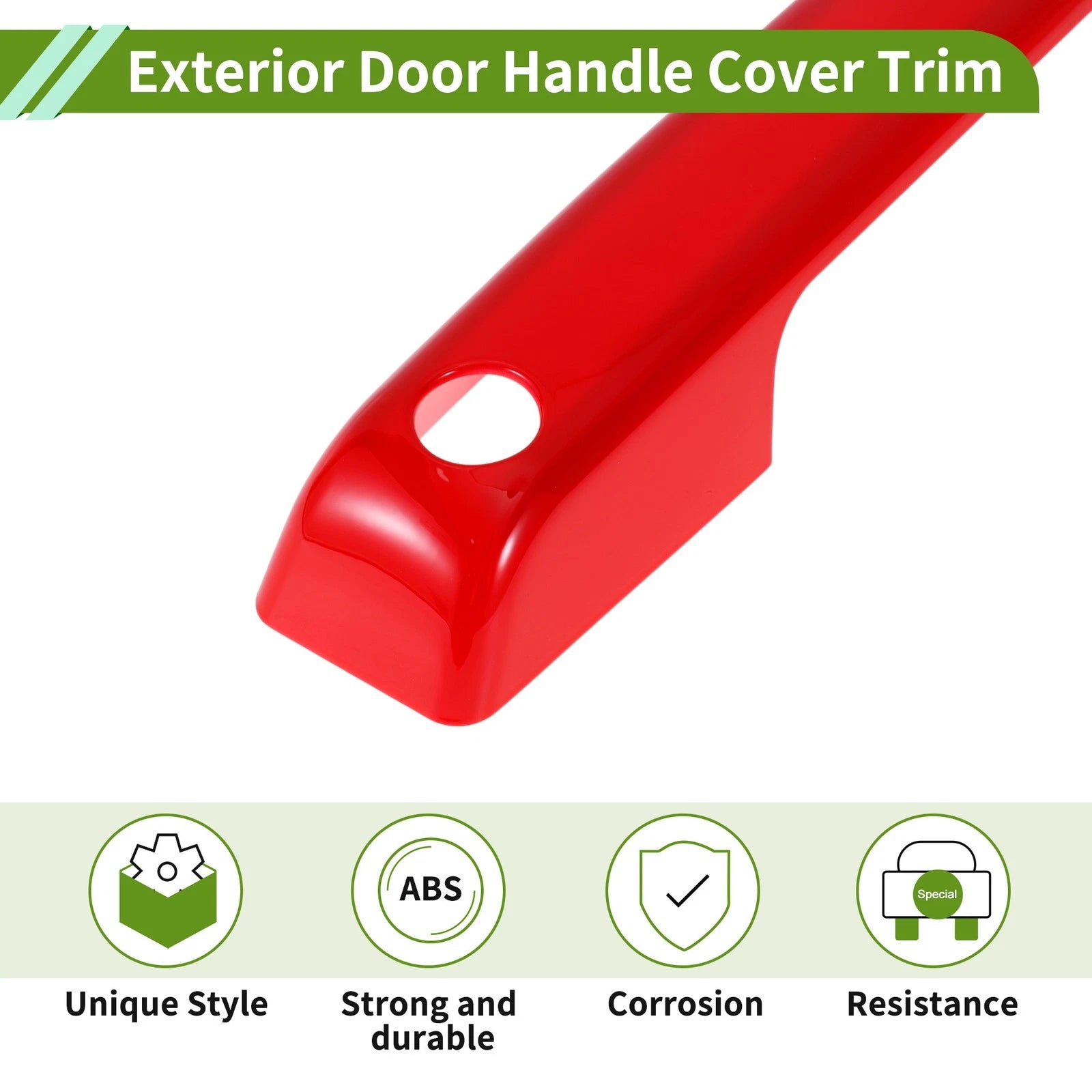 Set of 1 Exterior Door Handle Cover Trim for Ford Bronco (2021–2025) Red ABS