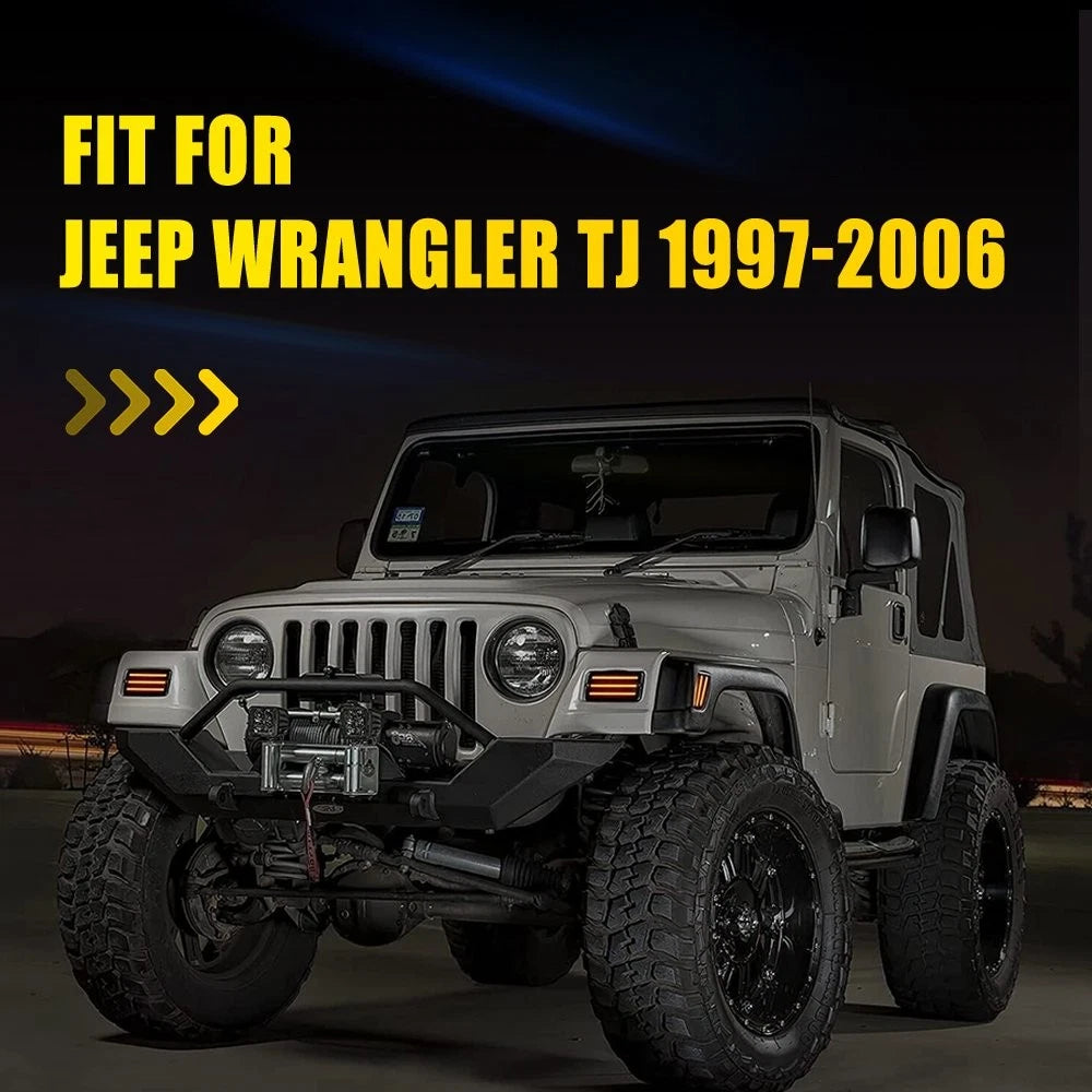 Smoke Dynamic Amber Fender Side Marker Light for Jeep Wrangler TJ (1997–2006)